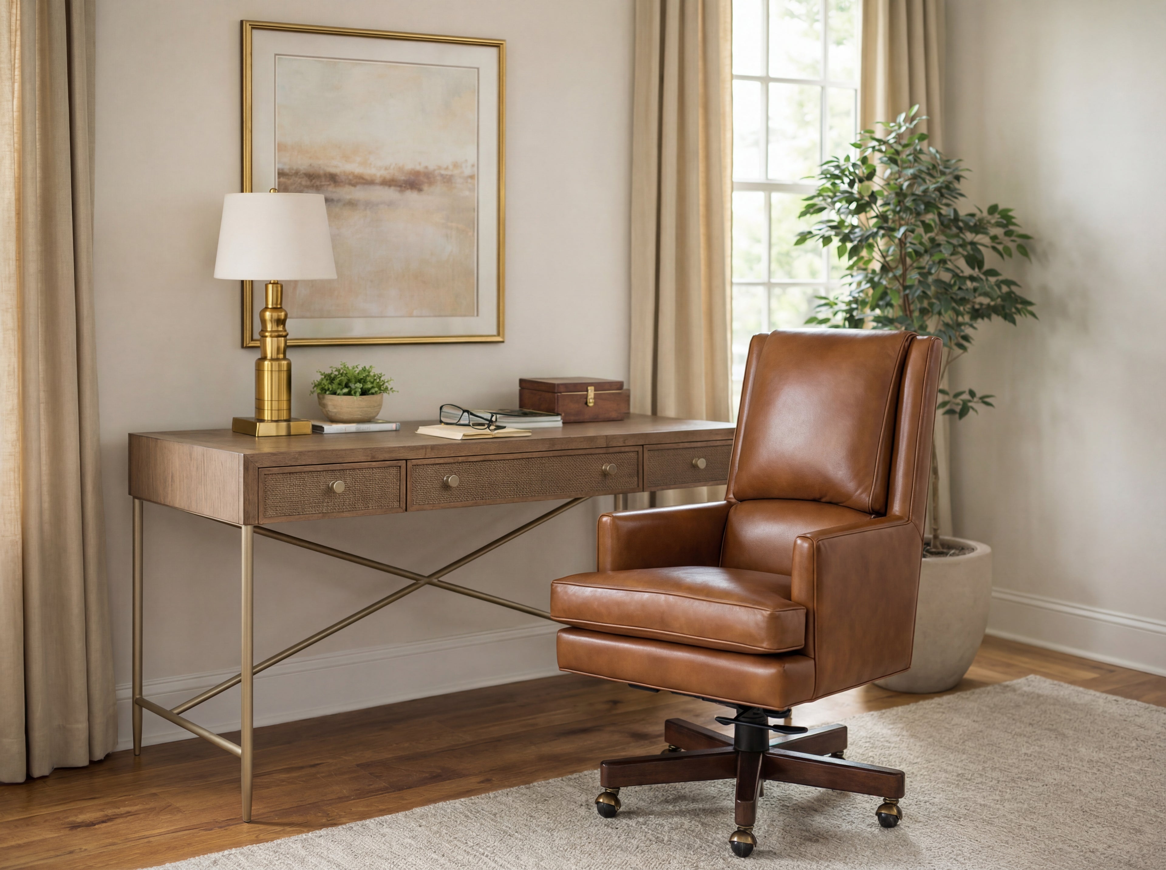 Wright Executive Swivel Tilt Chair | Light Brown