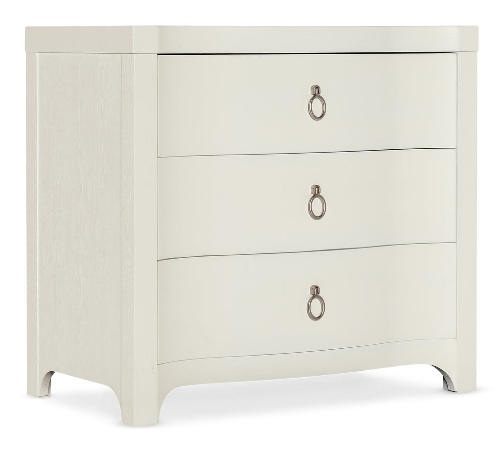 Serenity Antigua Three Drawer Nightstand | Shell