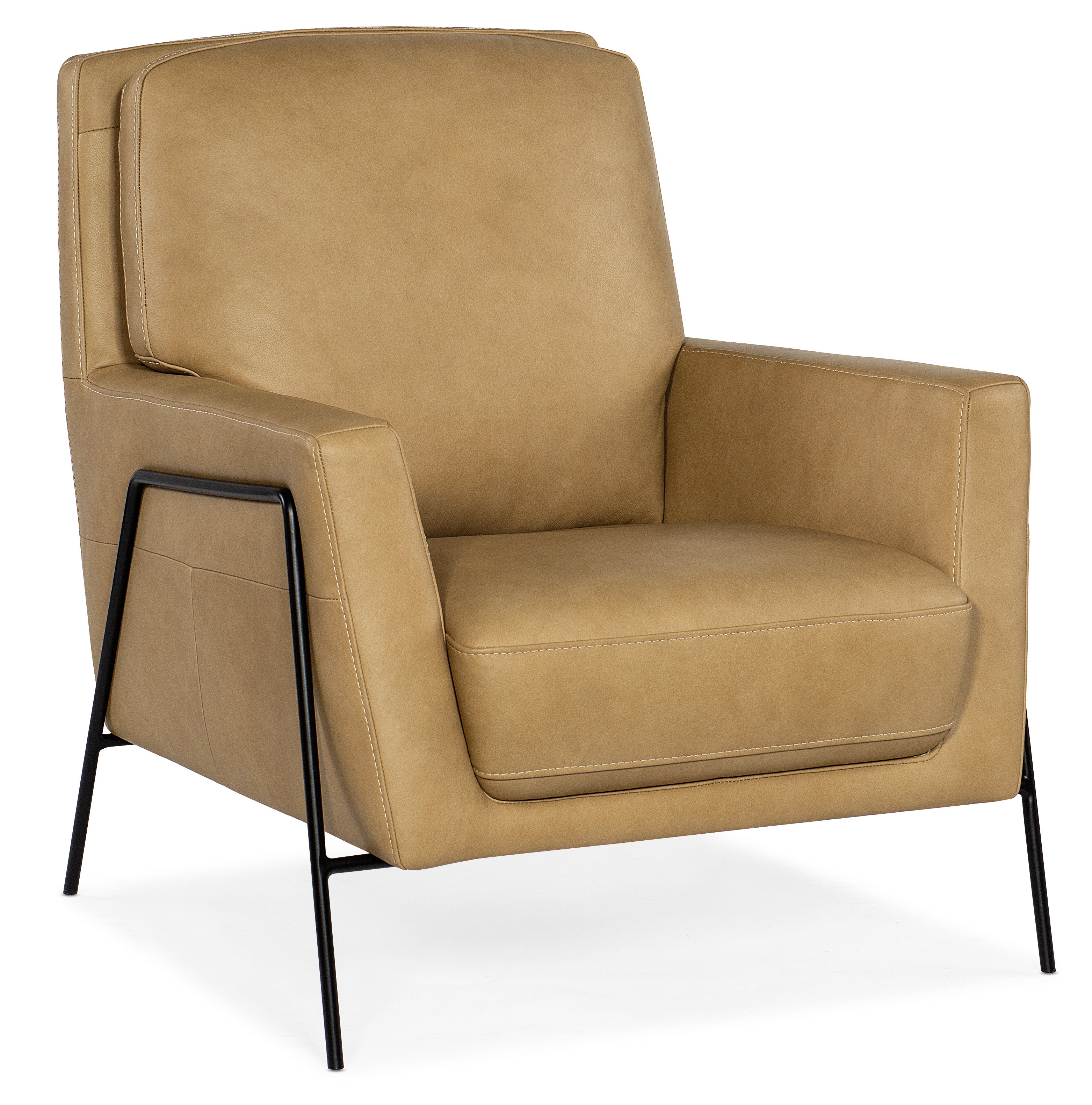 Amette Metal Frame Club Chair | Light Brown