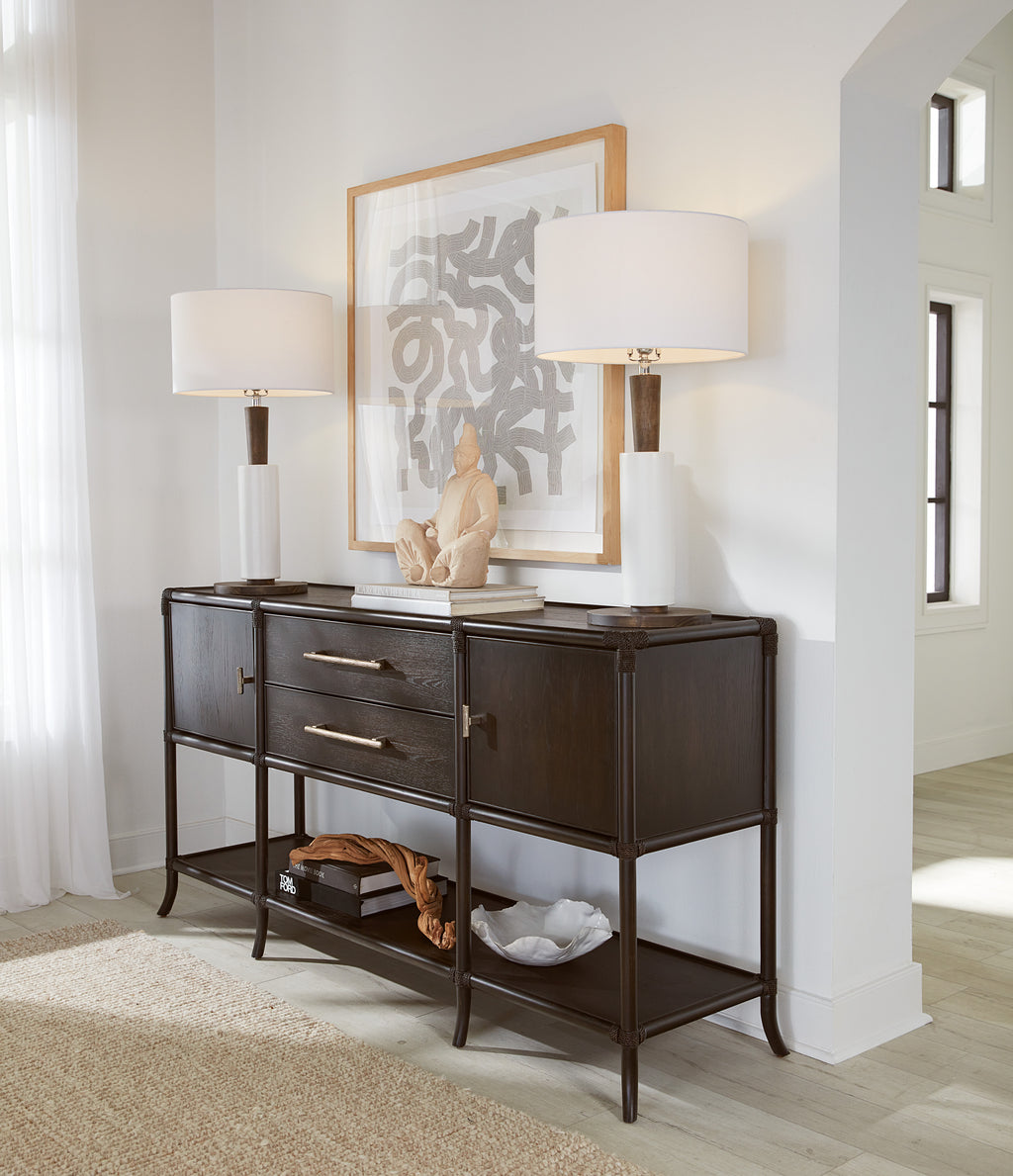 Retreat Pole Rattan Sideboard | Black Sand