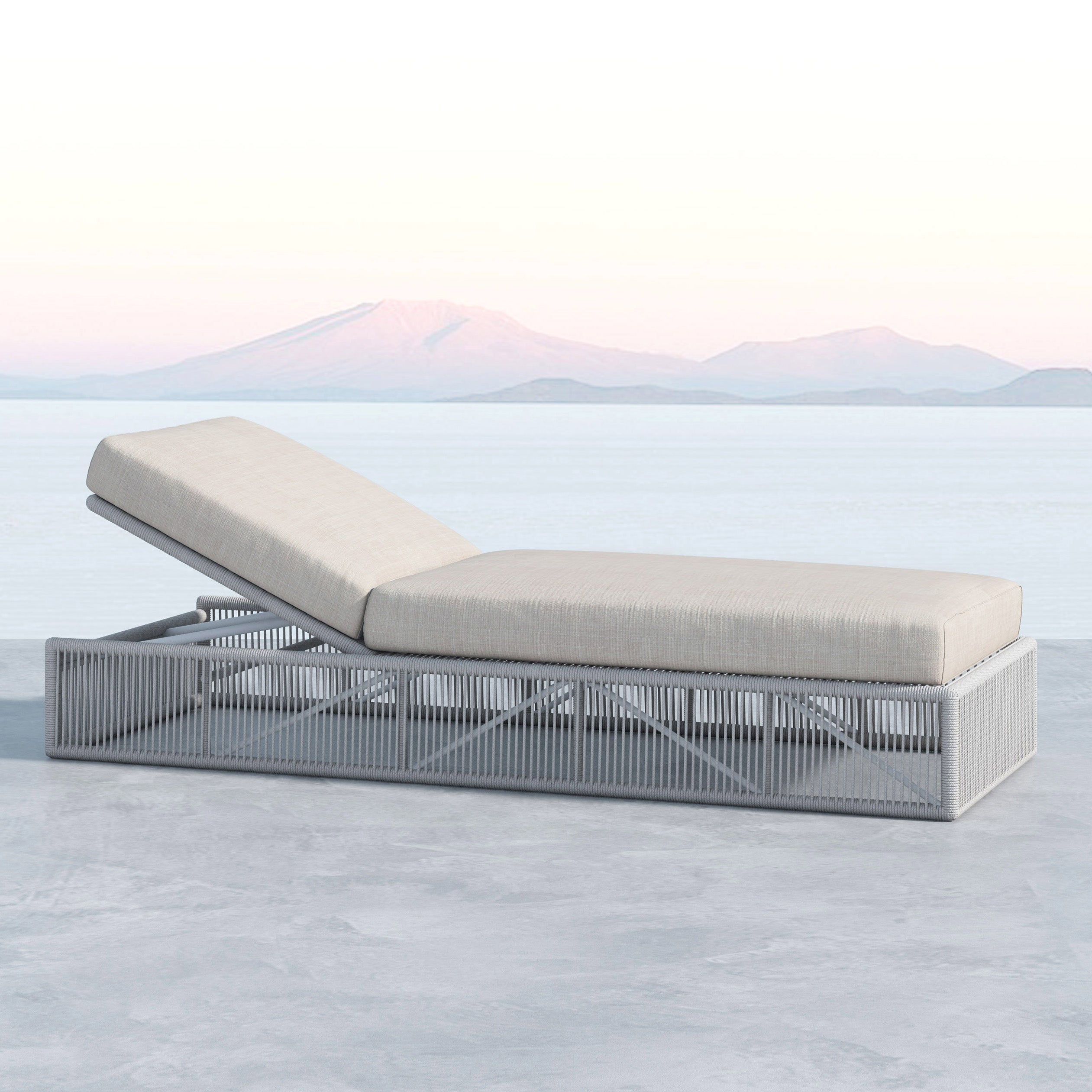 Miami Adjustable Chaise in Echo Ash w/ Self Welt