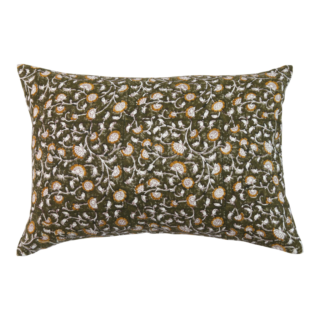 Izna Olive on White Pillow