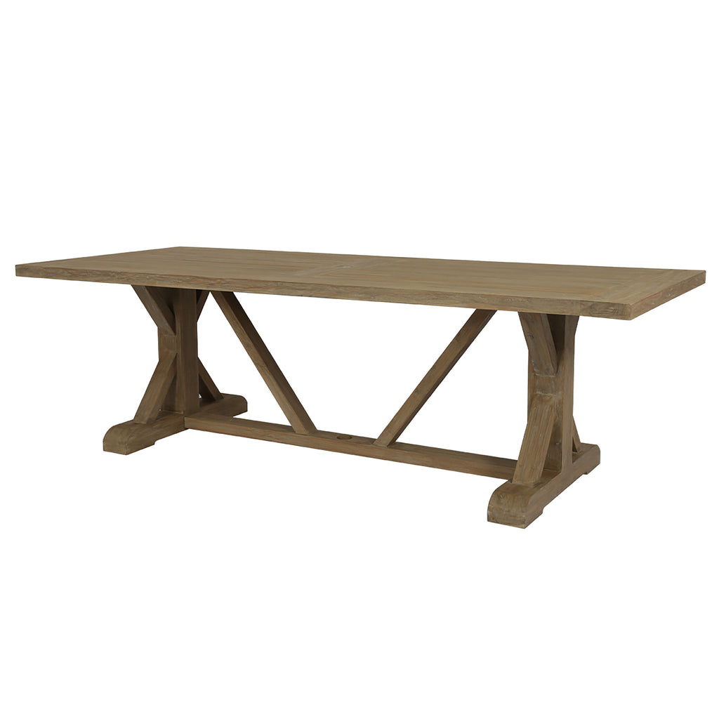 Coastal Teak 94" Trestle Dining Table