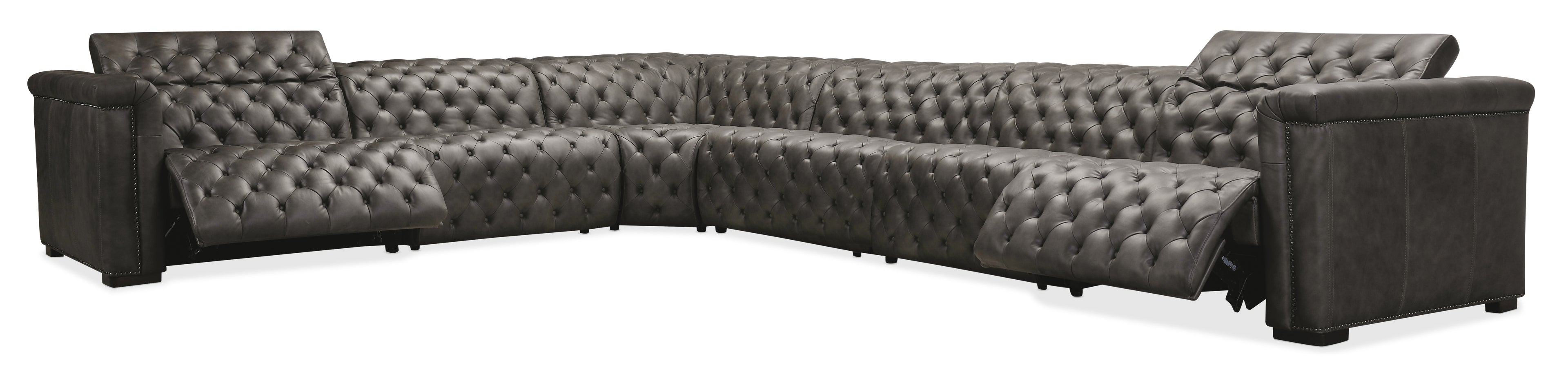 Savion Grandier 6-Piece Sectional with Power Recline & Power Headrest | Grey
