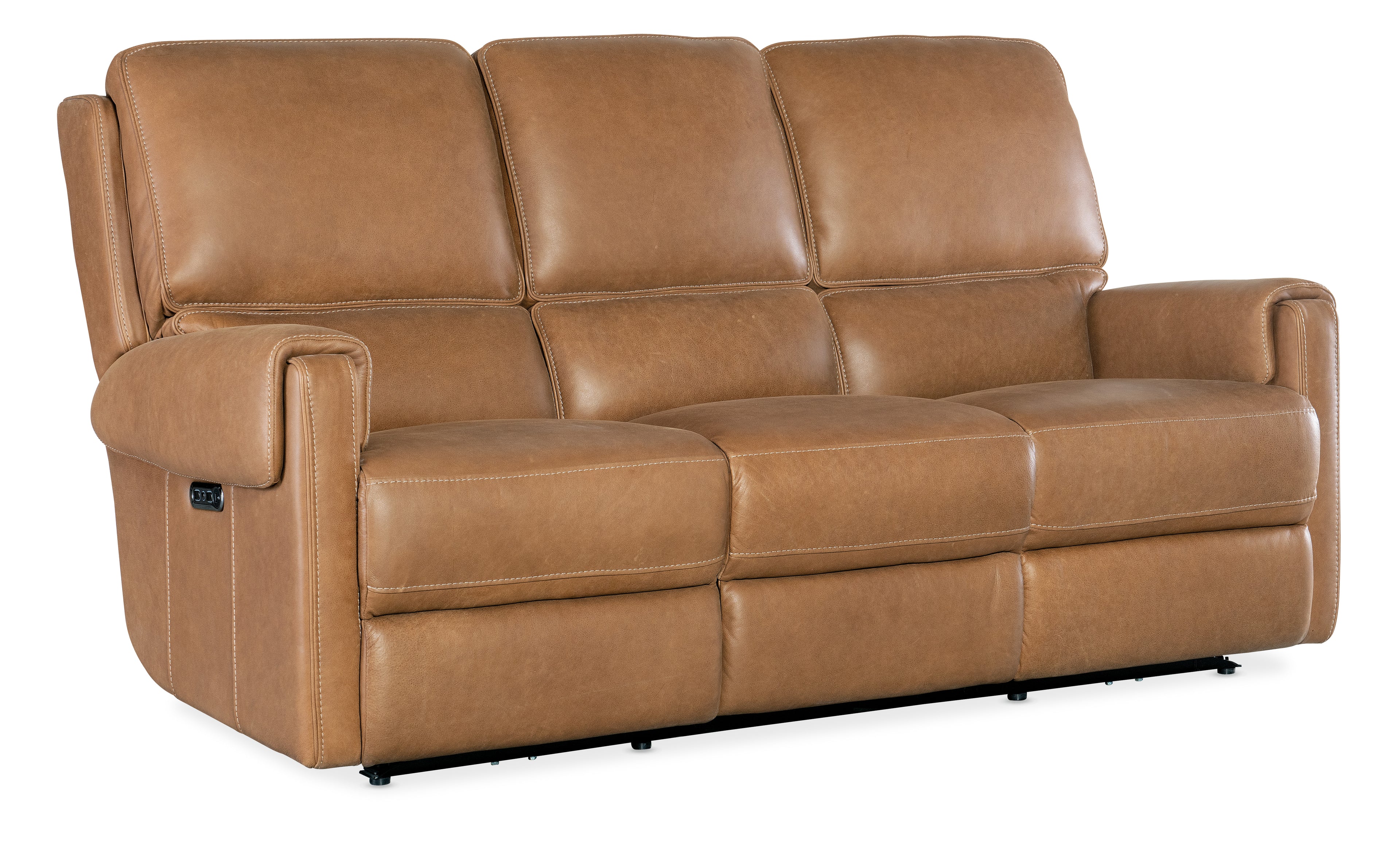 Somers Sofa with Power Recline & Power Headrest | Light Brown