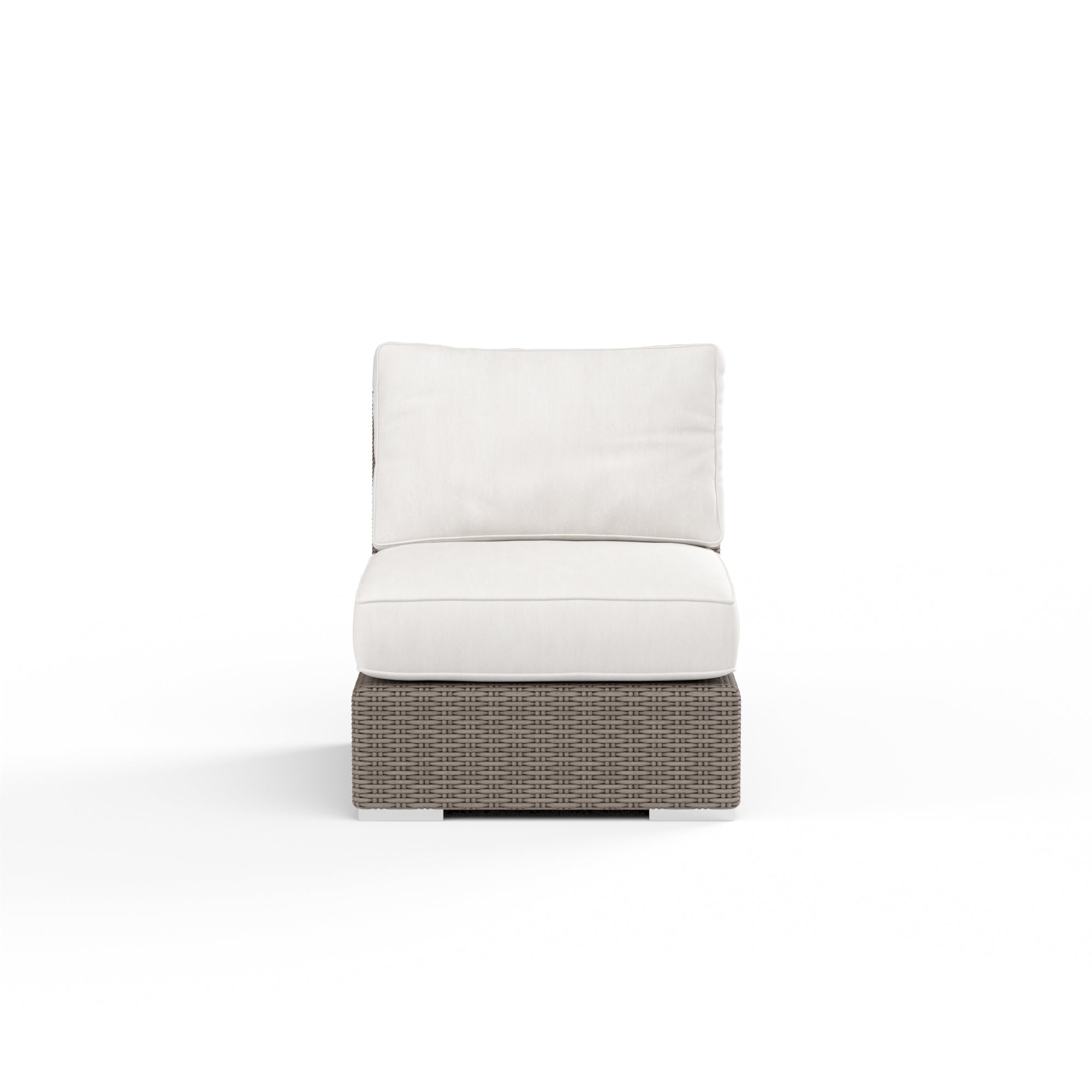 Coronado Armless Club Chair in Canvas Flax w/ Self Welt