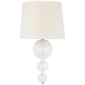Talia 18" Sconce | Gild and Clear Swirled Glass | Linen Shade