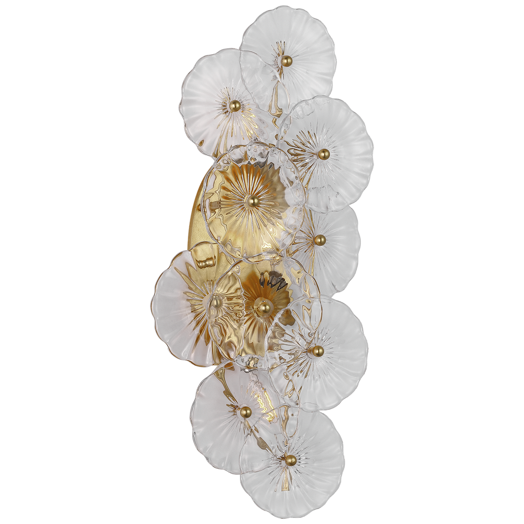 Gianna 21" Layered Sconce | Gild | Clear Glass