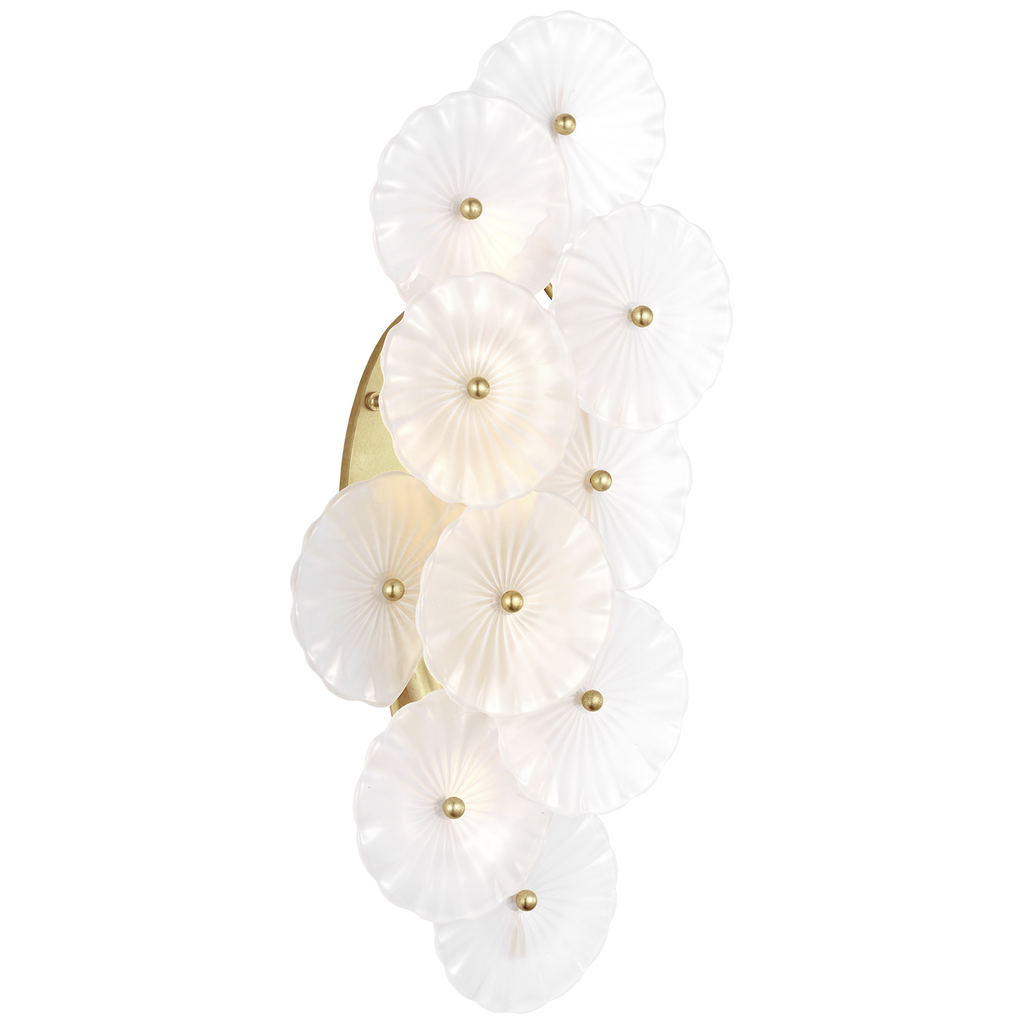 Gianna 21" Layered Sconce | Gild | Frosted Glass