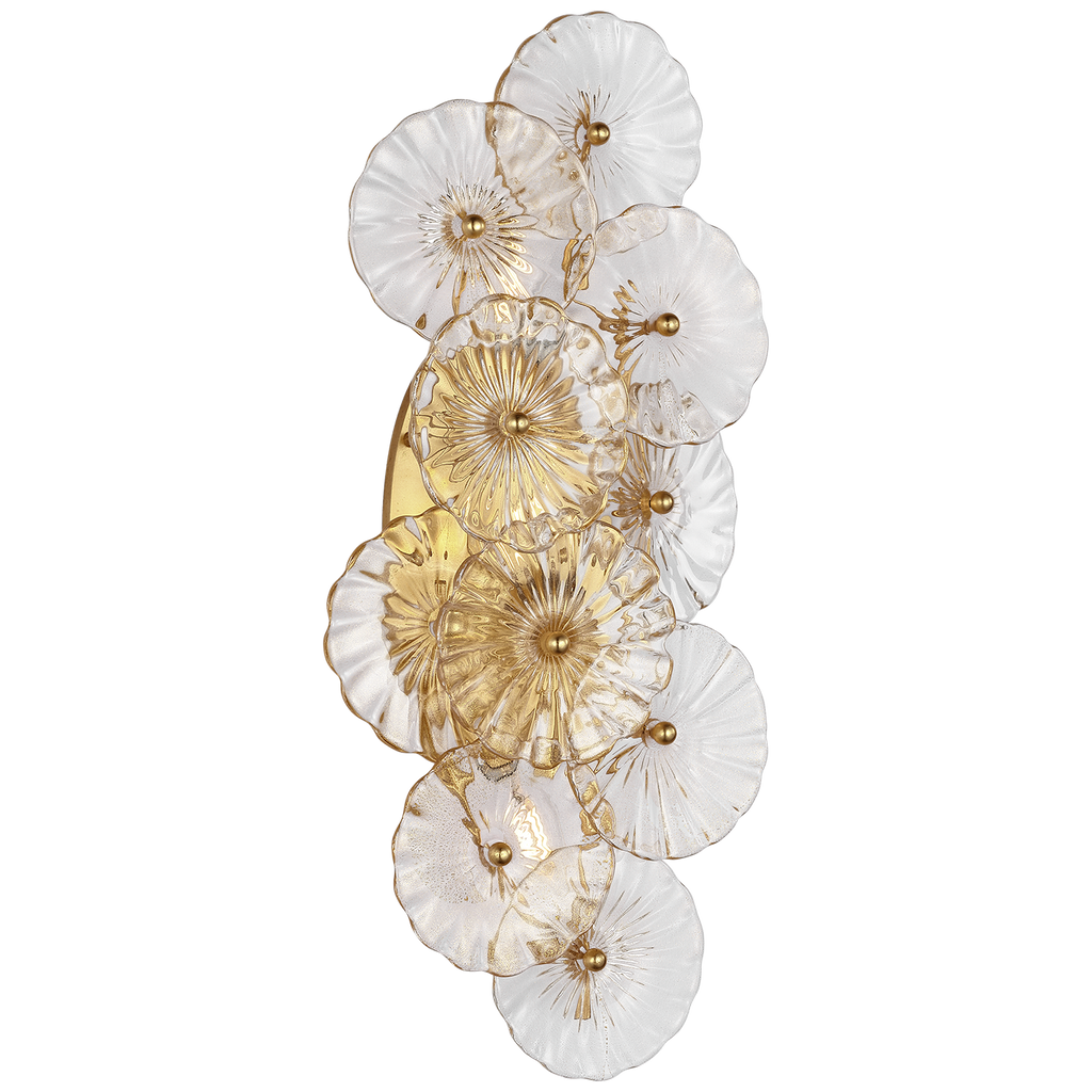 Gianna 21" Layered Sconce | Gild | Gold Fleck Glass