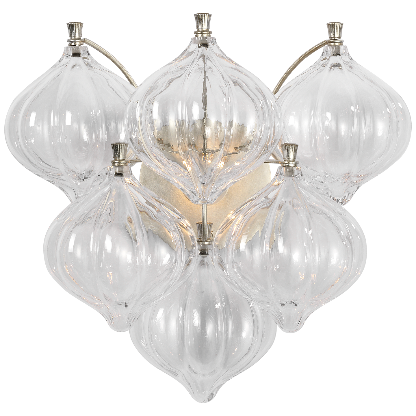 Caselli 15" Sconce | Burnished Silver Leaf | Clear Glass