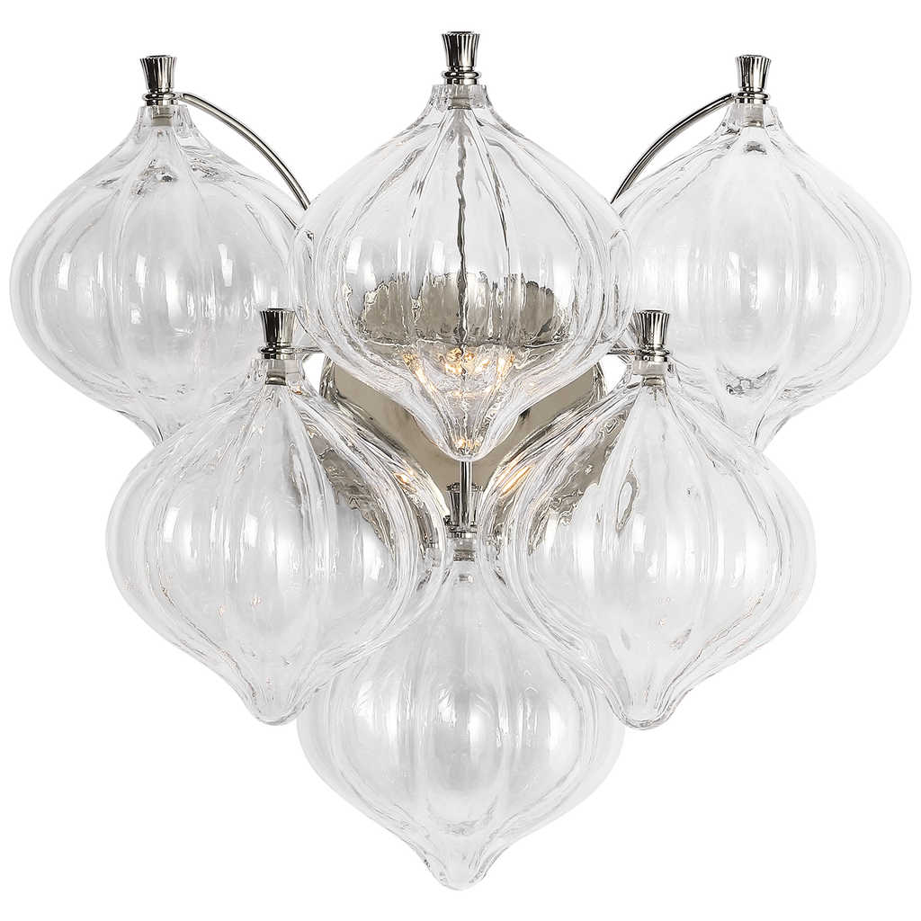 Caselli 15" Sconce | Polished Nickel | Clear Glass