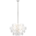 Gianna 24" Chandelier | Burnished Silver Leaf | Frosted Glass