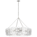 Gianna 36" Ring Chandelier | Burnished Silver Leaf | Clear Glass