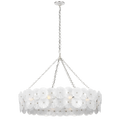 Gianna 36" Ring Chandelier | Burnished Silver Leaf | Frosted Glass