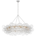Talia 54" Ring Chandelier | Plaster White and Clear Swirled Glass