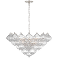 Caselli 36" Basket Chandelier | Burnished Silver Leaf | Clear Glass