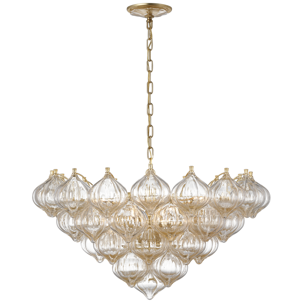 Caselli 36" Basket Chandelier | Gild | Gold Fleck Glass