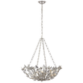 Farfalle 30" Basket Chandelier | Burnished Silver Leaf