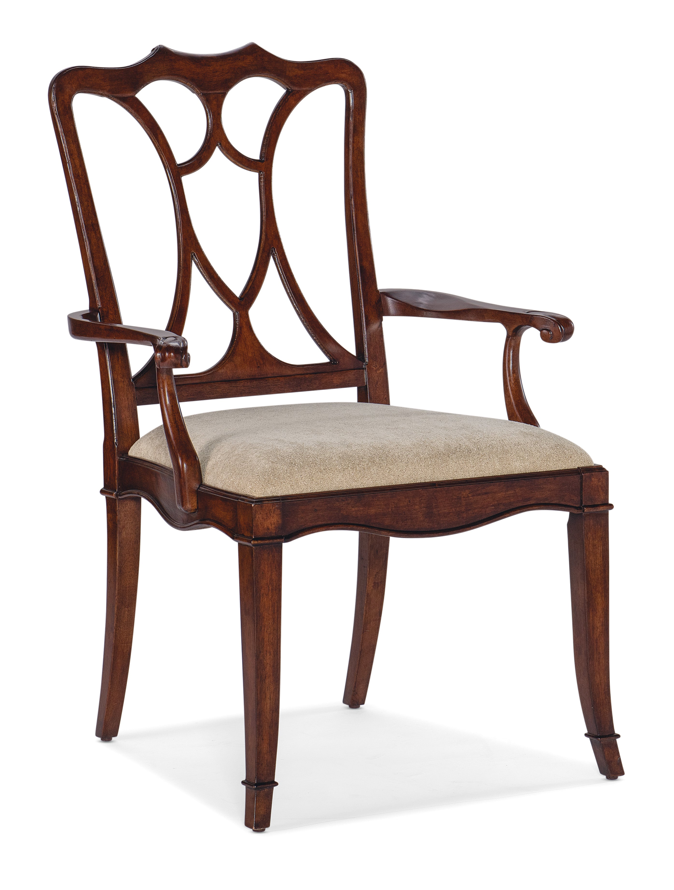 Charleston Upholstered Seat Arm Chair | Maraschino Cherry