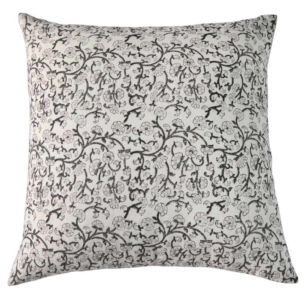 Keya Graphite on White Pillow
