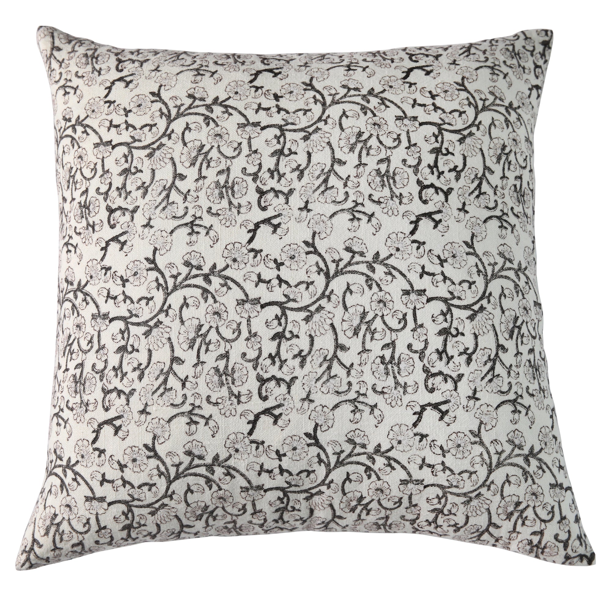 Keya Graphite on White Pillow
