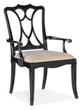 Charleston Upholstered Seat Arm Chair | Black Cherry