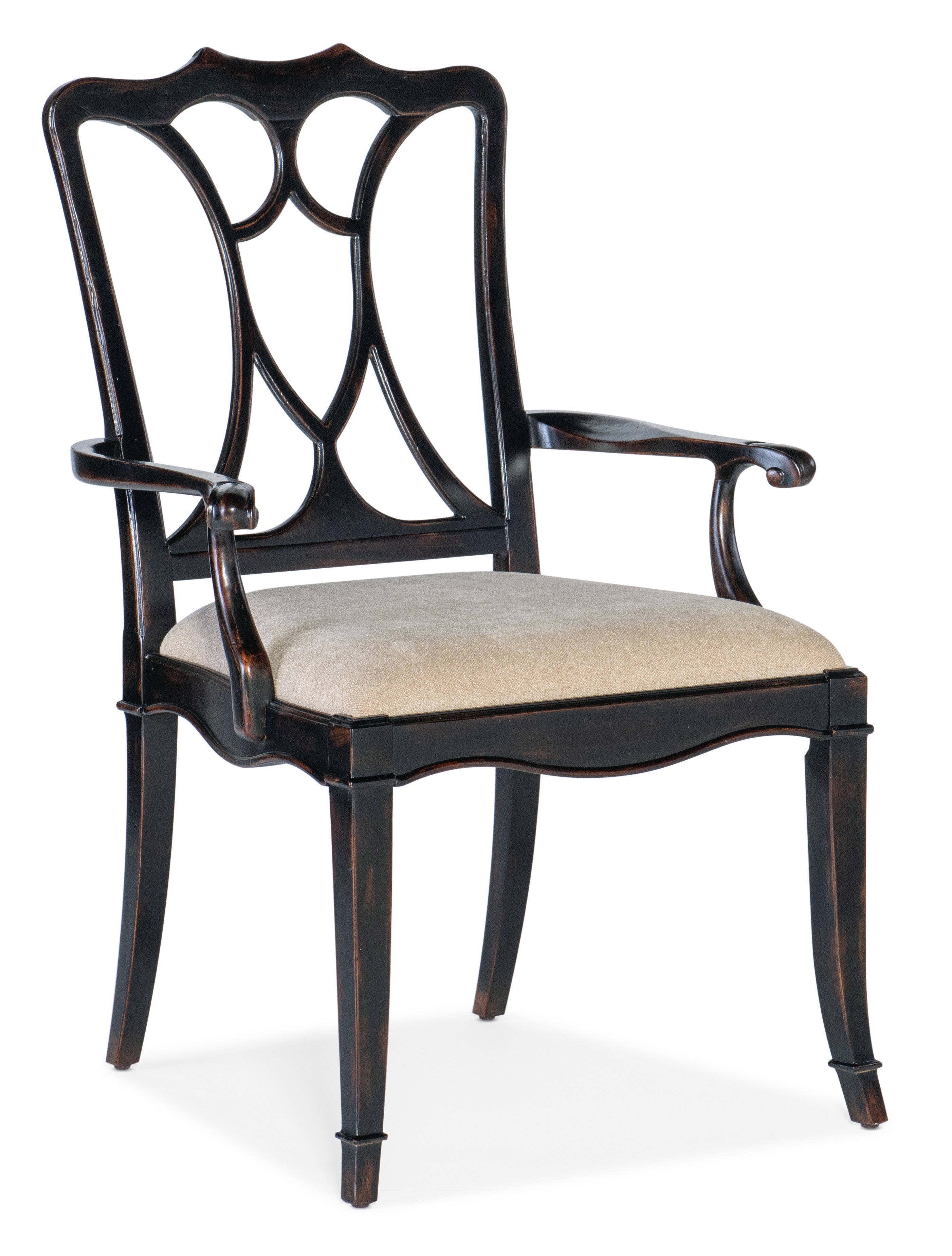 Charleston Upholstered Seat Arm Chair | Black Cherry