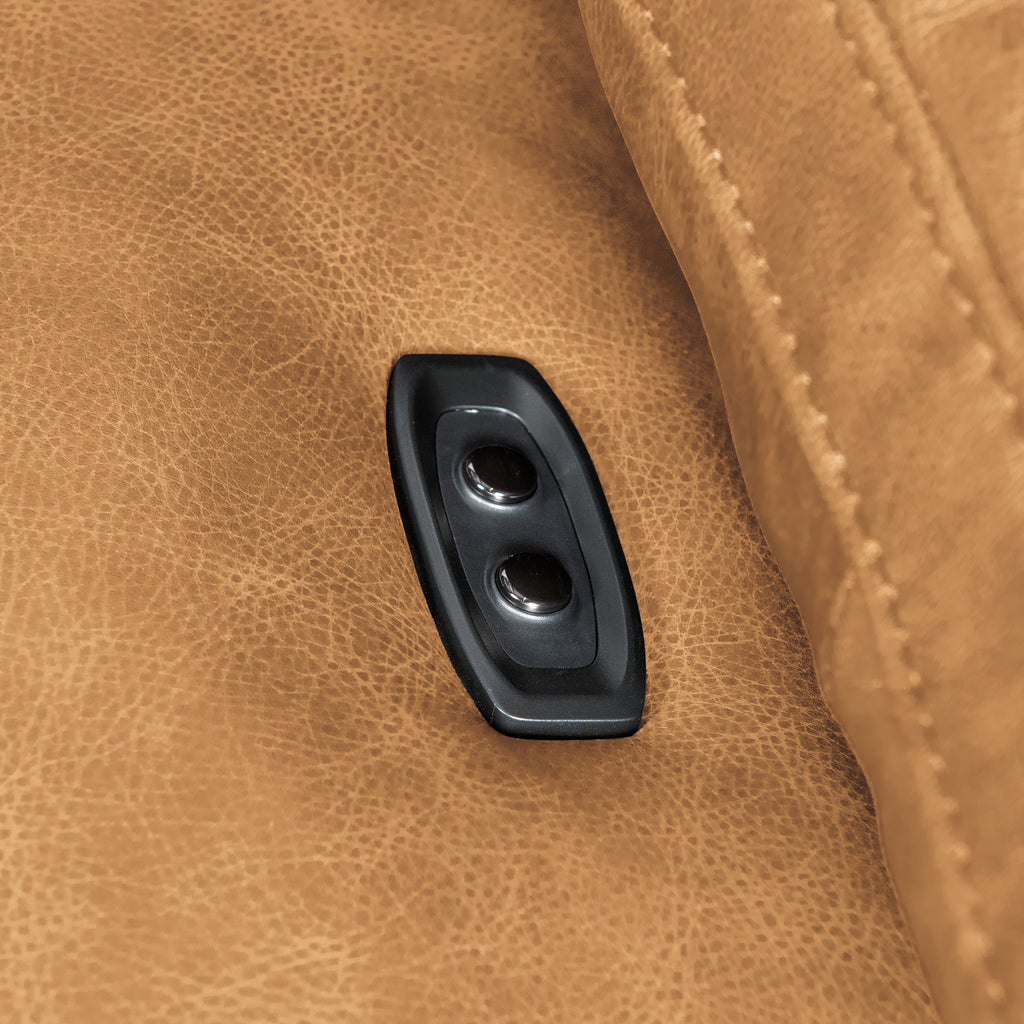 Jericho Power Sofa with Power Headrest | Dallas Toffee Leather