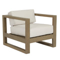 Coastal Teak Club Chair in Canvas Canvas, No Welt