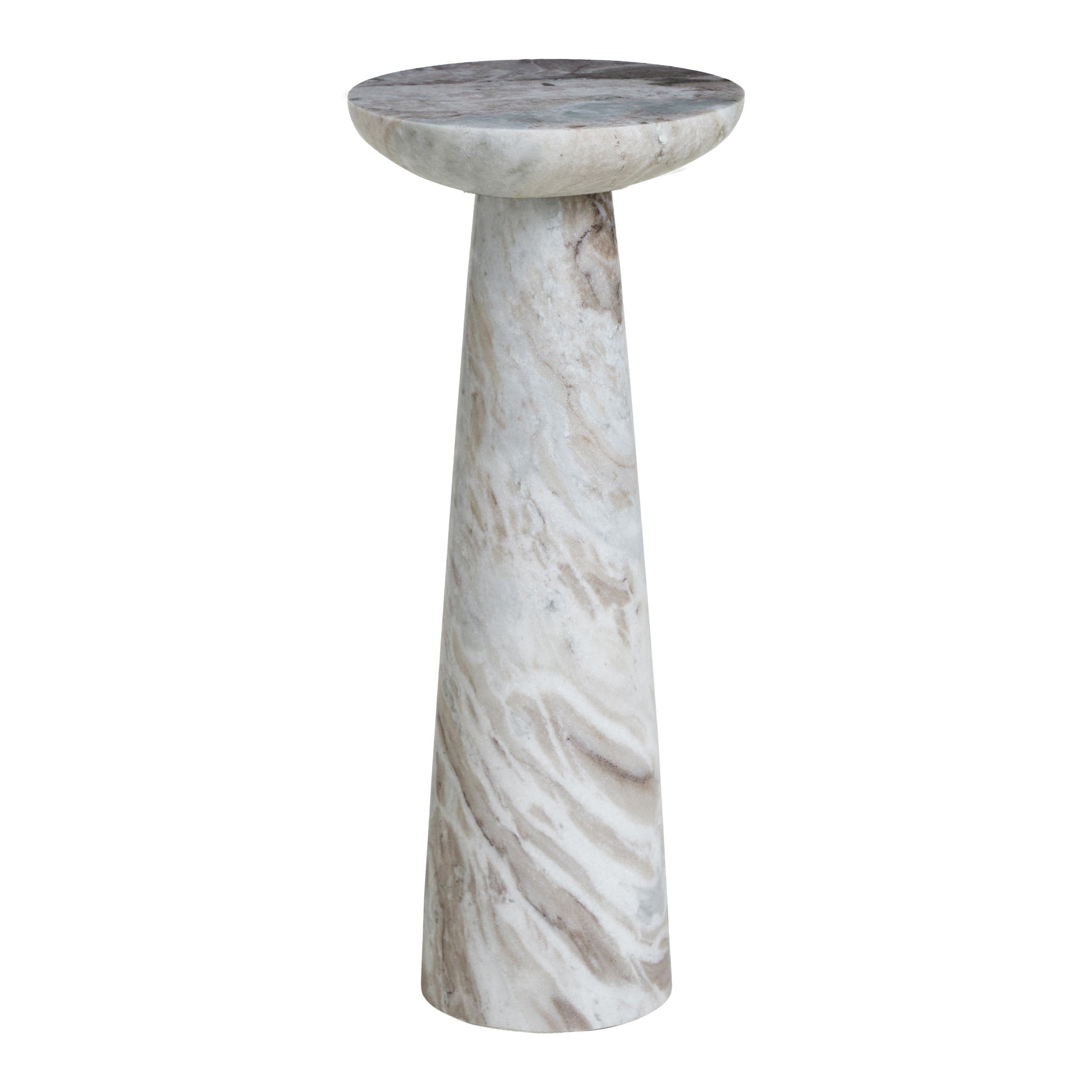Mercura Side Table | White Marble | Tall