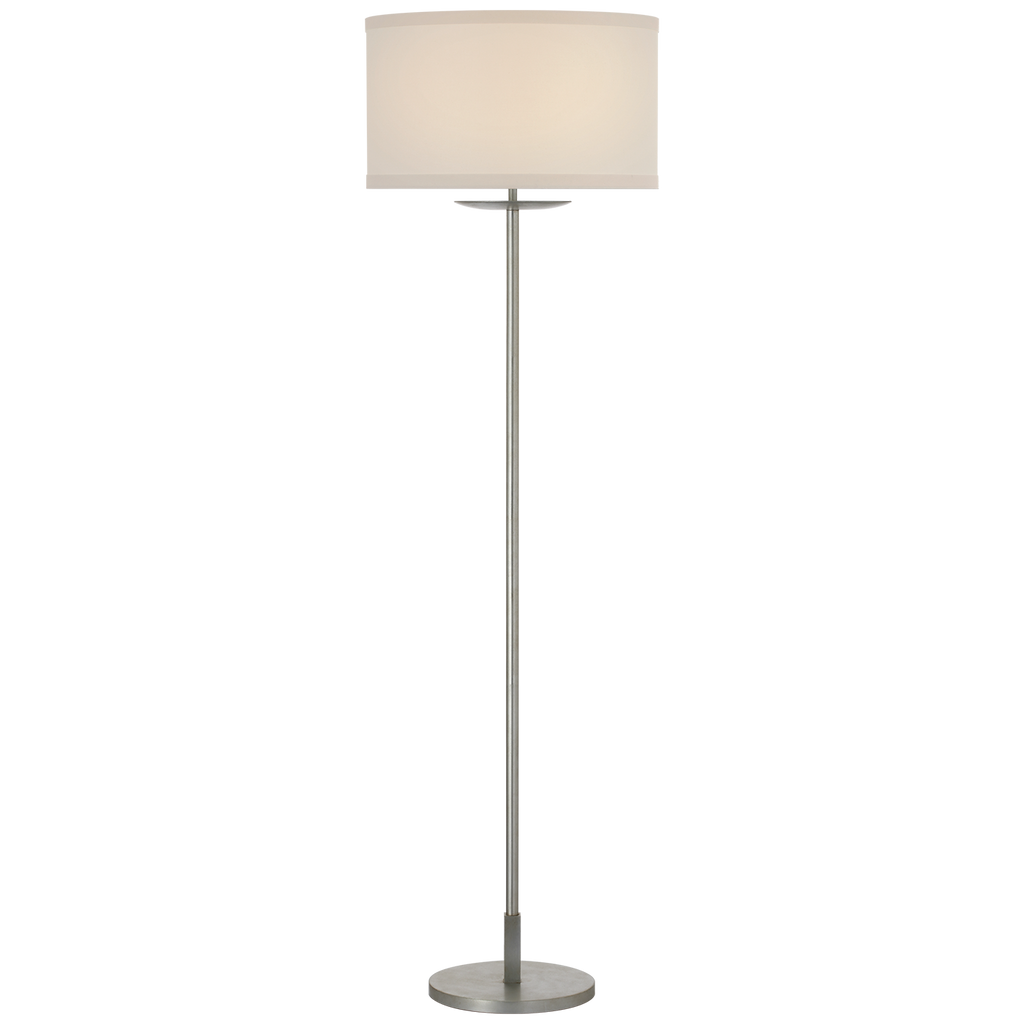 Walker 58" Cordless Floor Lamp | Burnished Silver Leaf | Linen Shade