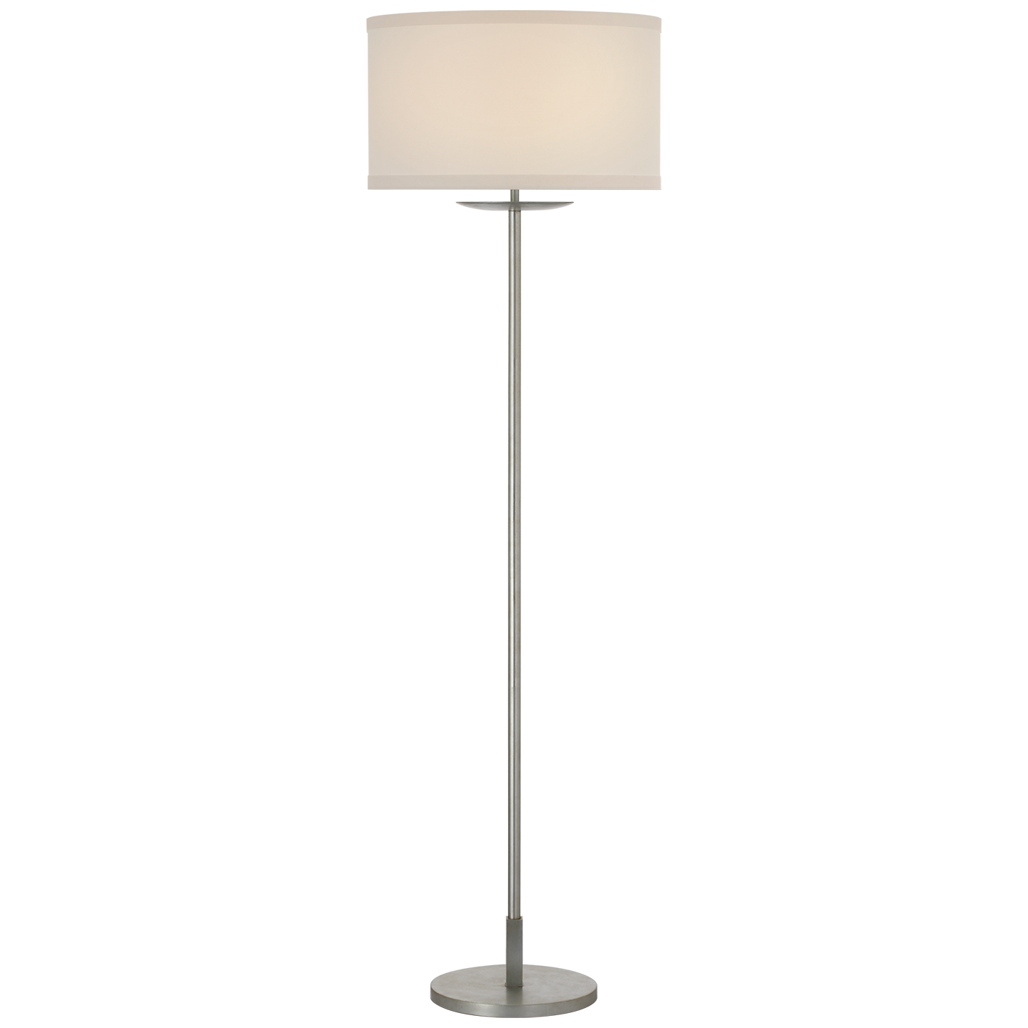 Walker 58" Cordless Floor Lamp | Burnished Silver Leaf | Linen Shade