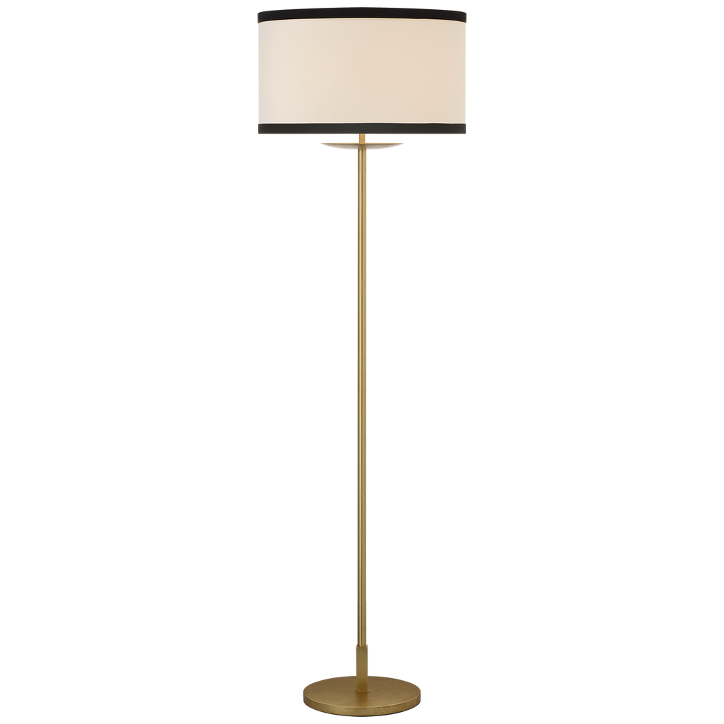 Walker 58" Cordless Floor Lamp | Gild | Linen Shade | Black Linen Trim