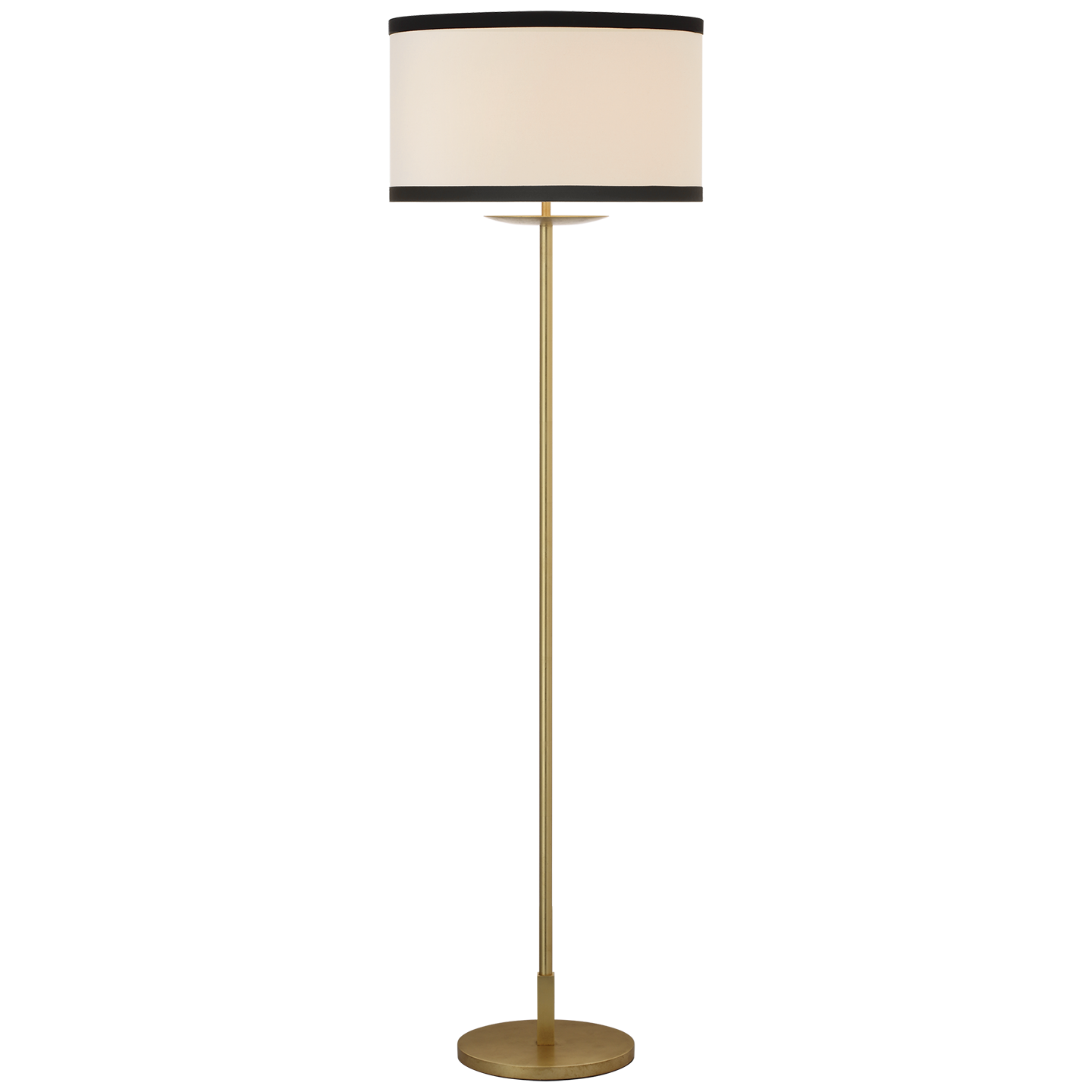 Walker 58" Cordless Floor Lamp | Gild | Linen Shade | Black Linen Trim