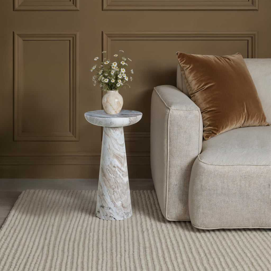 Mercura Side Table | White Marble | Short