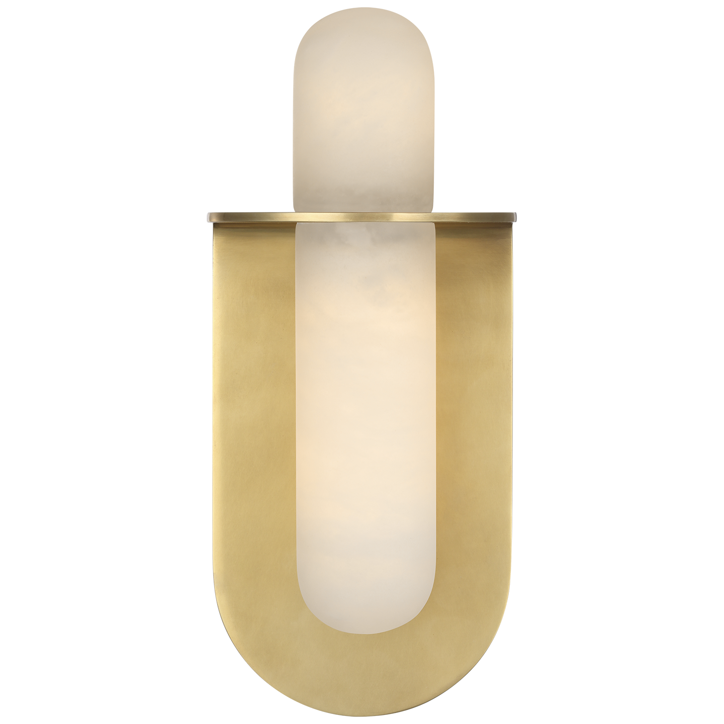 Fosse 11" Invertable Offset Oval Sconce | Antique-Burnished Brass | Alabaster
