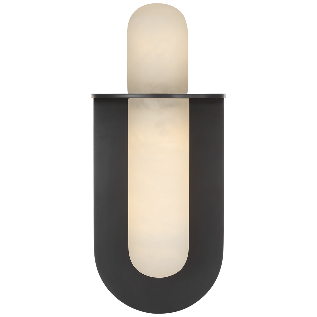 Fosse 11" Invertable Offset Oval Sconce | Bronze | Alabaster