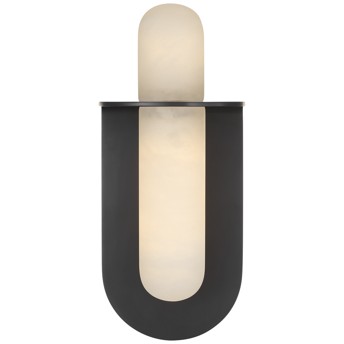 Fosse 11" Invertable Offset Oval Sconce | Bronze | Alabaster