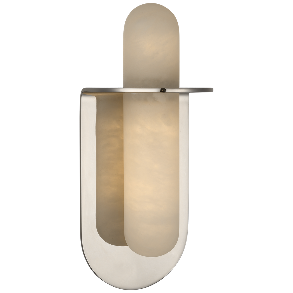 Fosse 11" Invertable Offset Oval Sconce | Polished Nickel | Alabaster