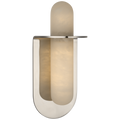 Fosse 11" Invertable Offset Oval Sconce | Polished Nickel | Alabaster