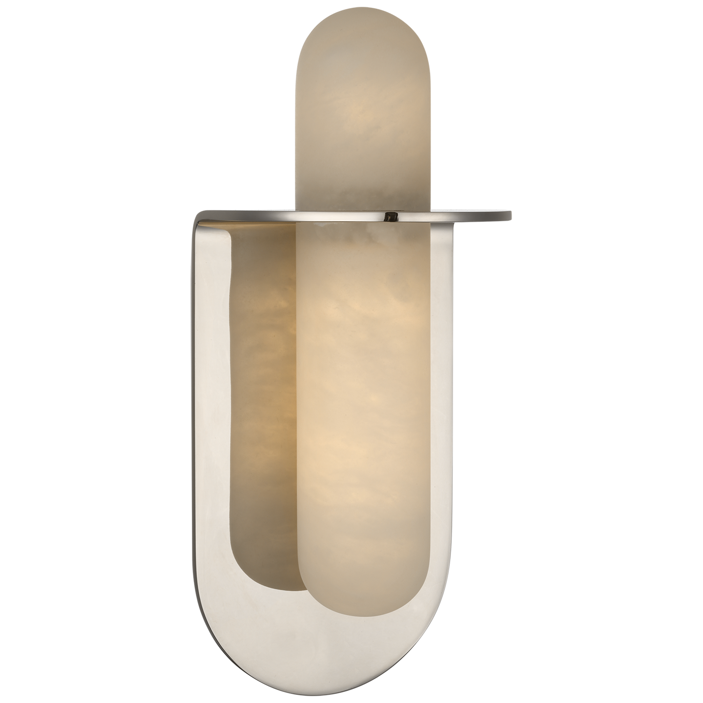 Fosse 11" Invertable Offset Oval Sconce | Polished Nickel | Alabaster