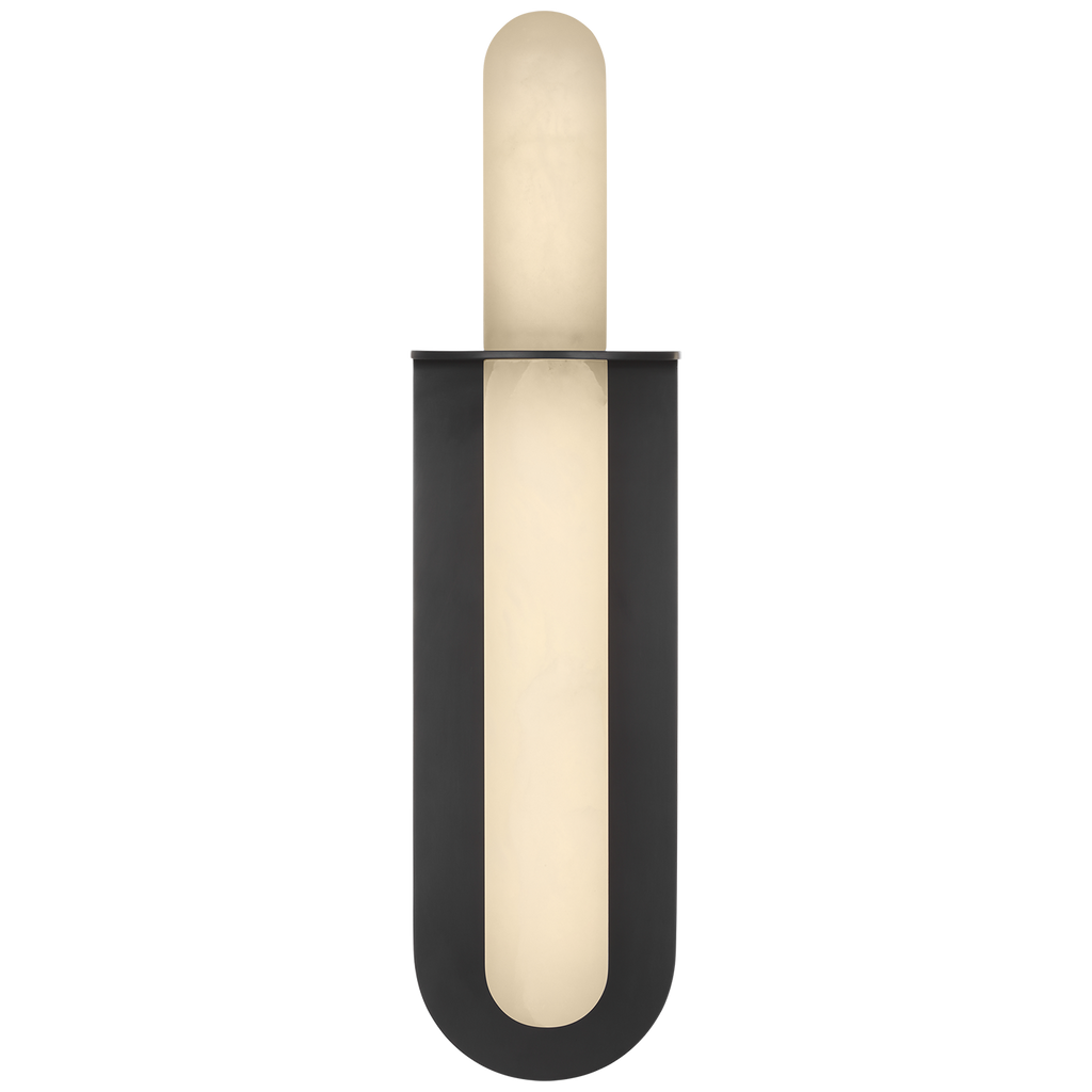 Fosse 18" Invertable Offset Oval Sconce | Bronze | Alabaster