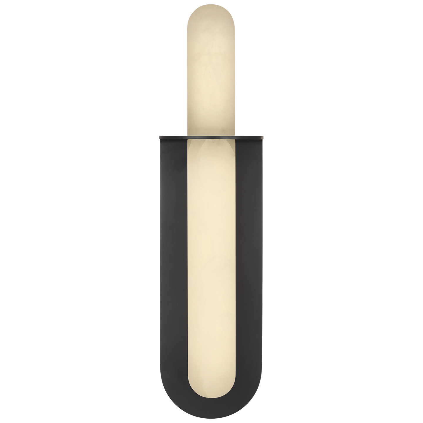 Fosse 18" Invertable Offset Oval Sconce | Bronze | Alabaster