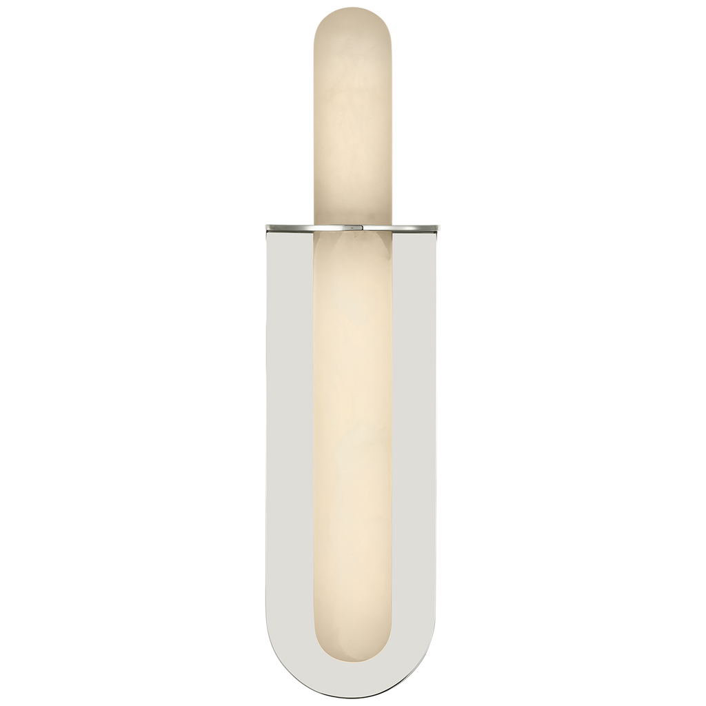 Fosse 18" Invertable Offset Oval Sconce | Polished Nickel | Alabaster