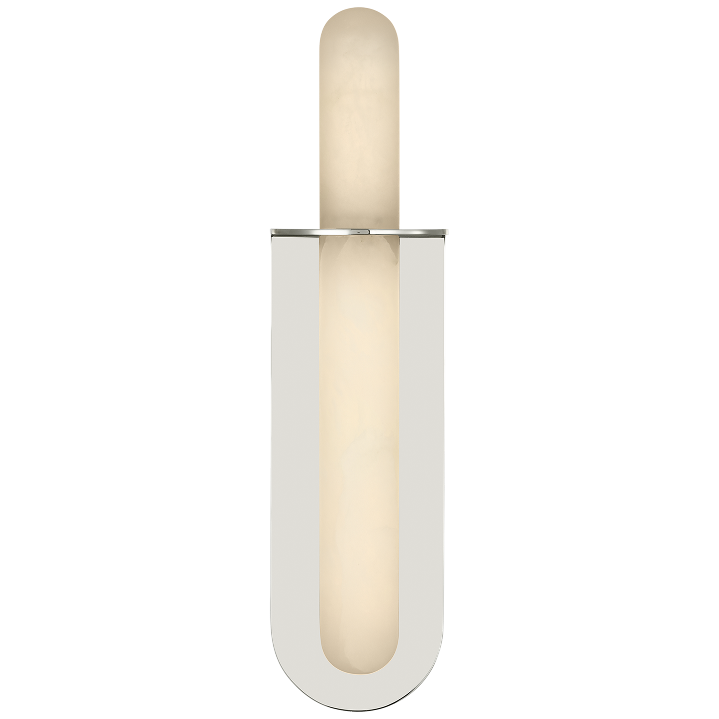 Fosse 18" Invertable Offset Oval Sconce | Polished Nickel | Alabaster