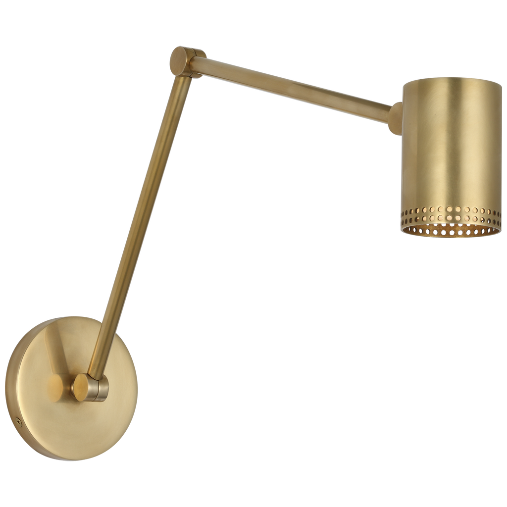 Precision 5" Double Library Light | Antique-Burnished Brass | White Glass