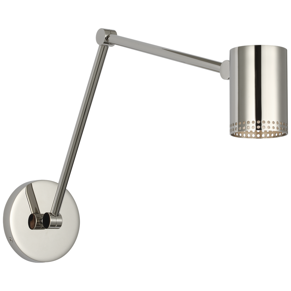 Precision 5" Double Library Light | Polished Nickel | White Glass