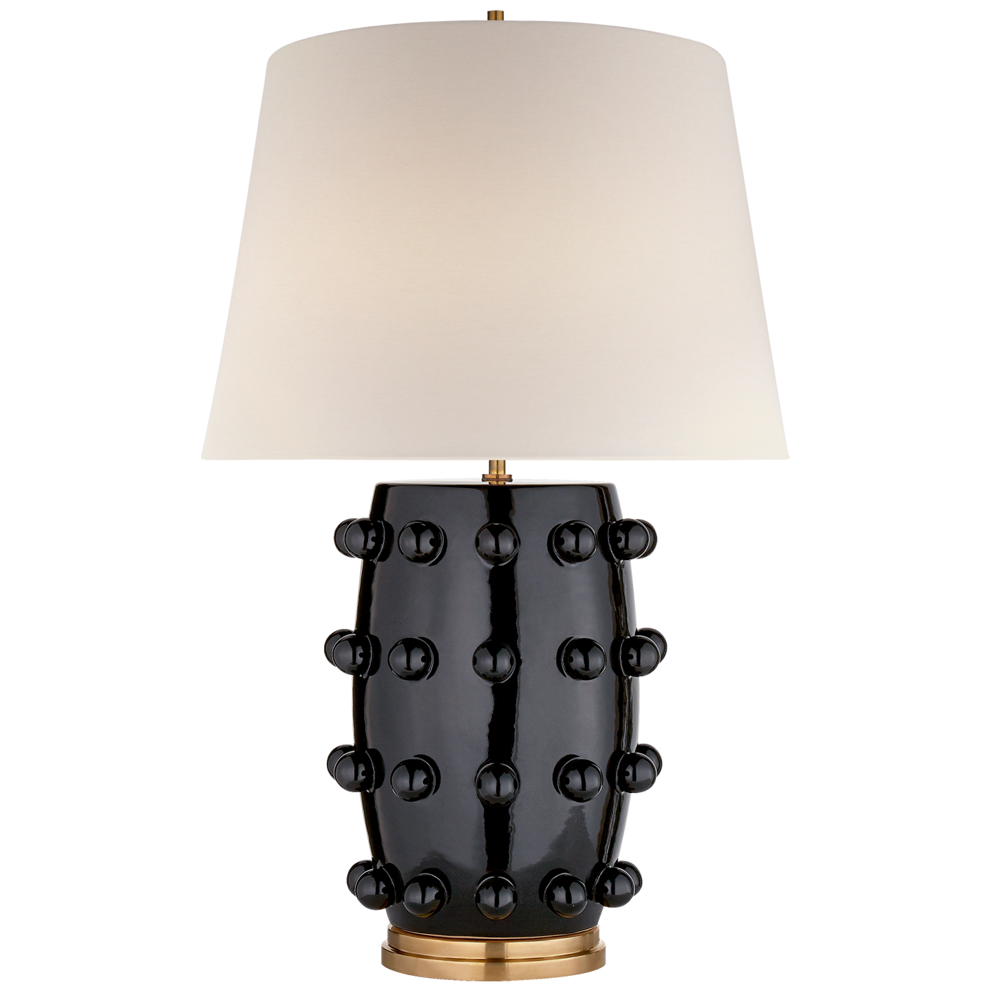 Linden Medium Lamp | Black | Linen Shade