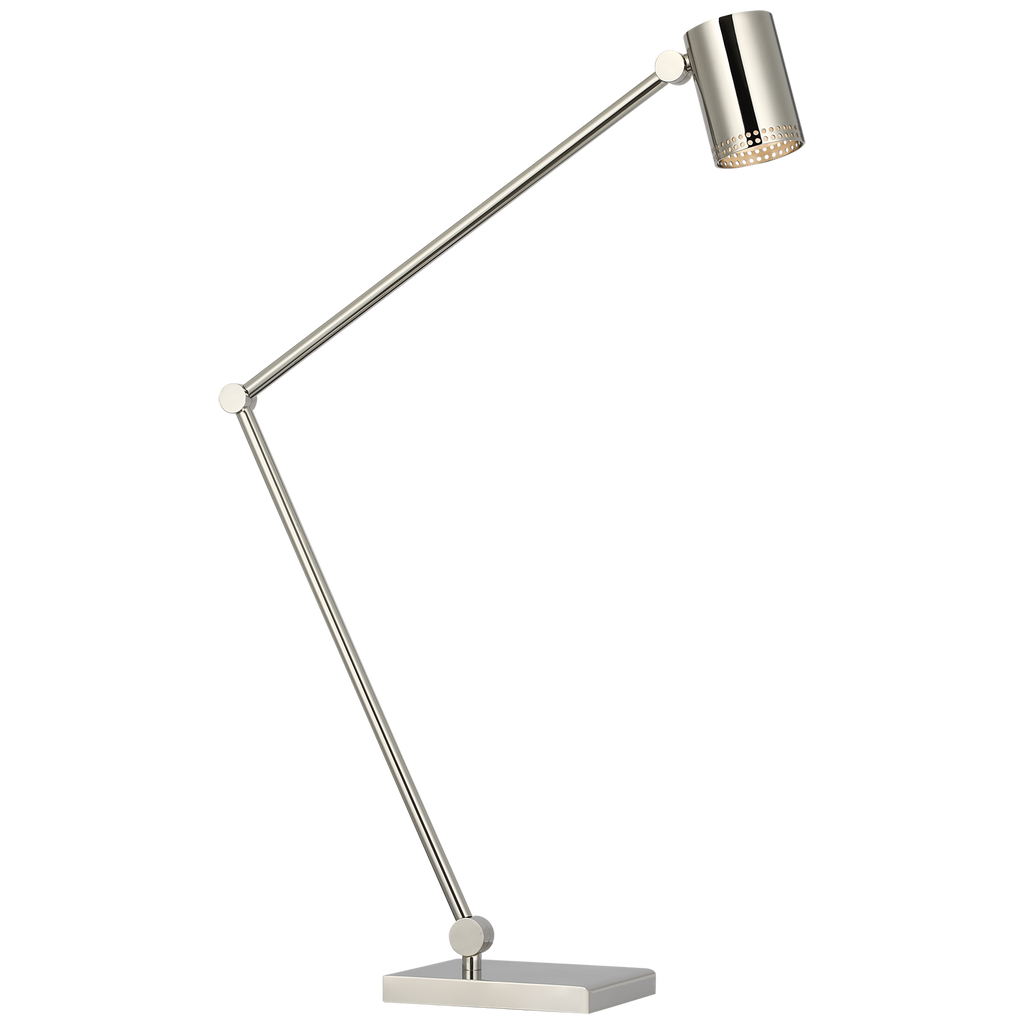 Precision Articulating Table Lamp | Polished Nickel | White Glass